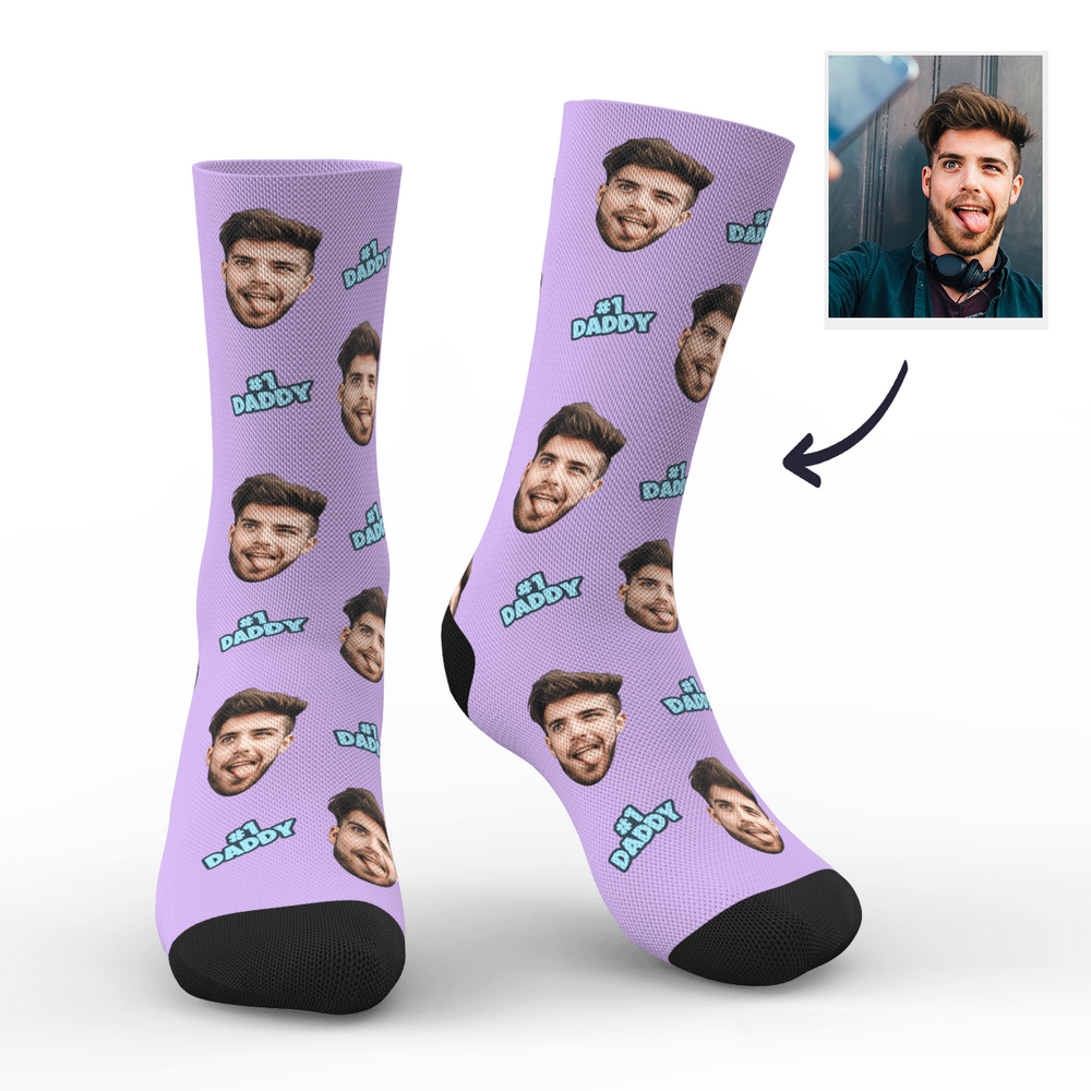 Custom #1 Daddy Photo Socks - MadeMineAU