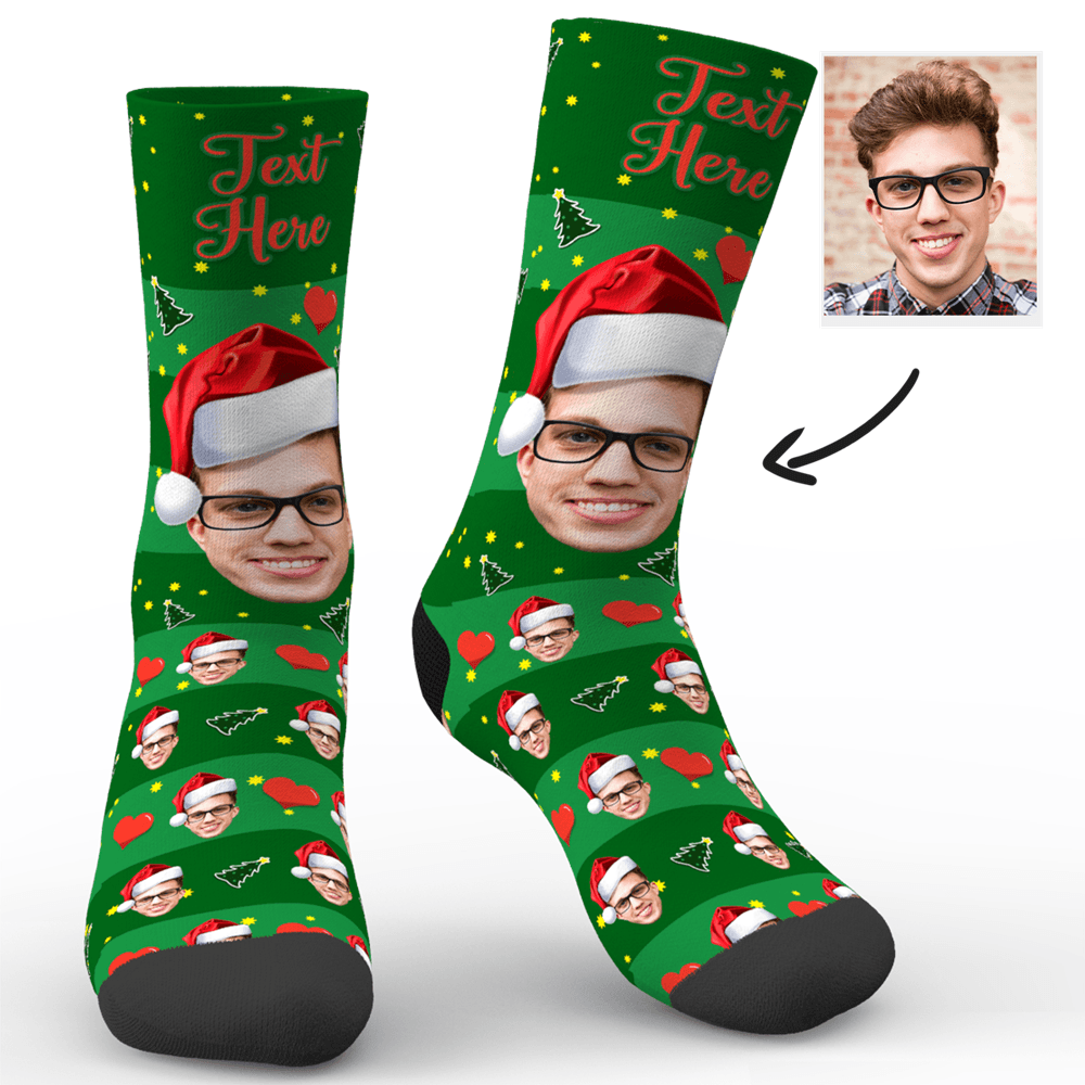 Christmas Hat and Heart Socks with Text - MadeMineAU
