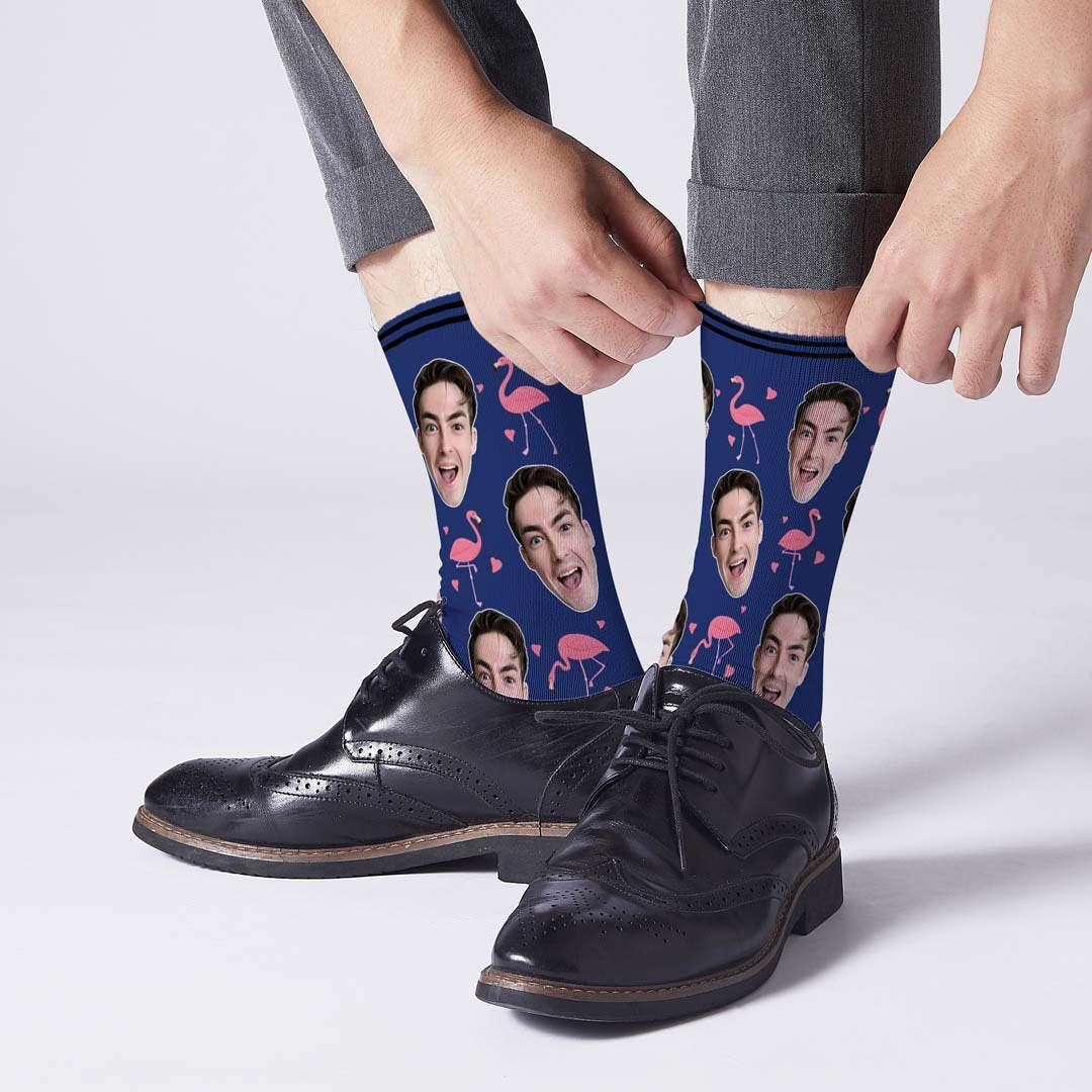 Couple Custom Swan And Face On Socks - MadeMineAU