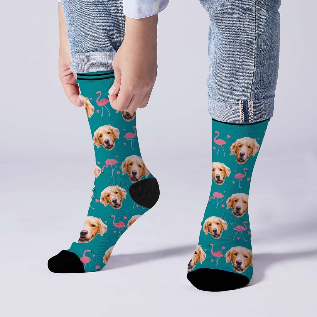 Couple Custom Swan And Face On Socks - MadeMineAU