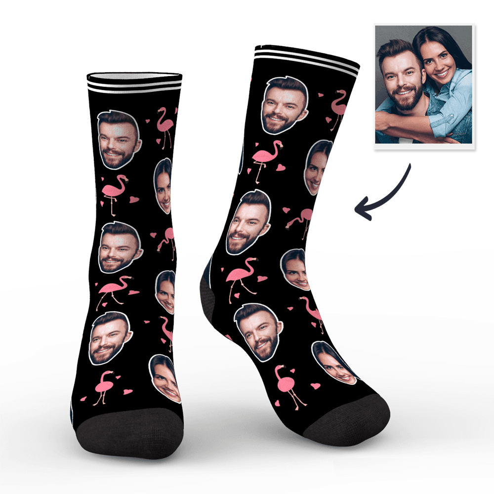 Custom Face Socks Personalized Photo Socks Gift For Family - Flamant - MadeMineAU