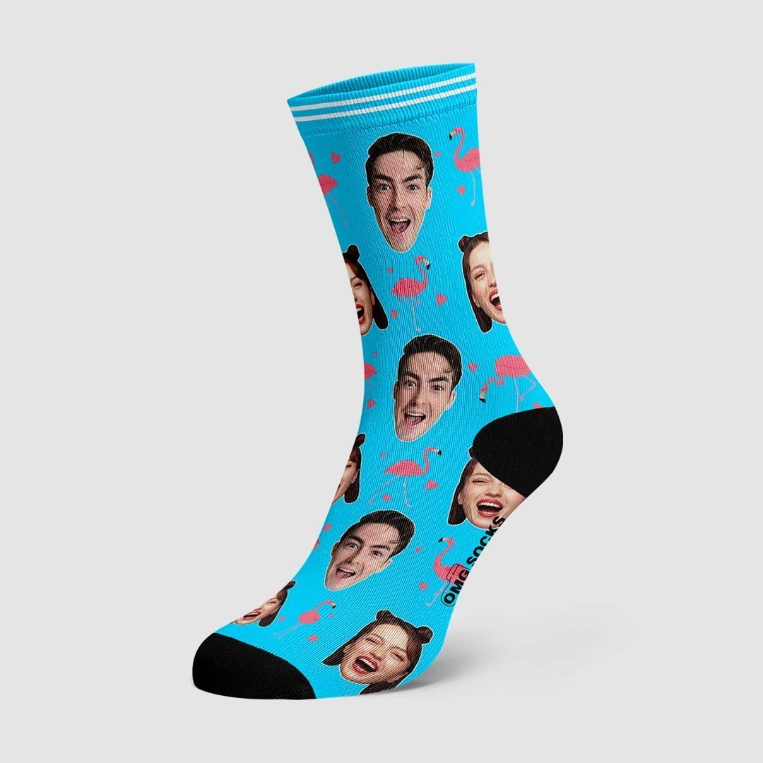 Couple Custom Swan And Face On Socks - MadeMineAU