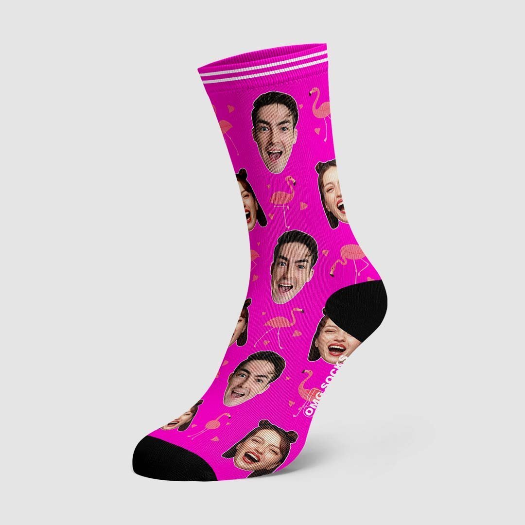 Couple Custom Swan And Face On Socks - MadeMineAU