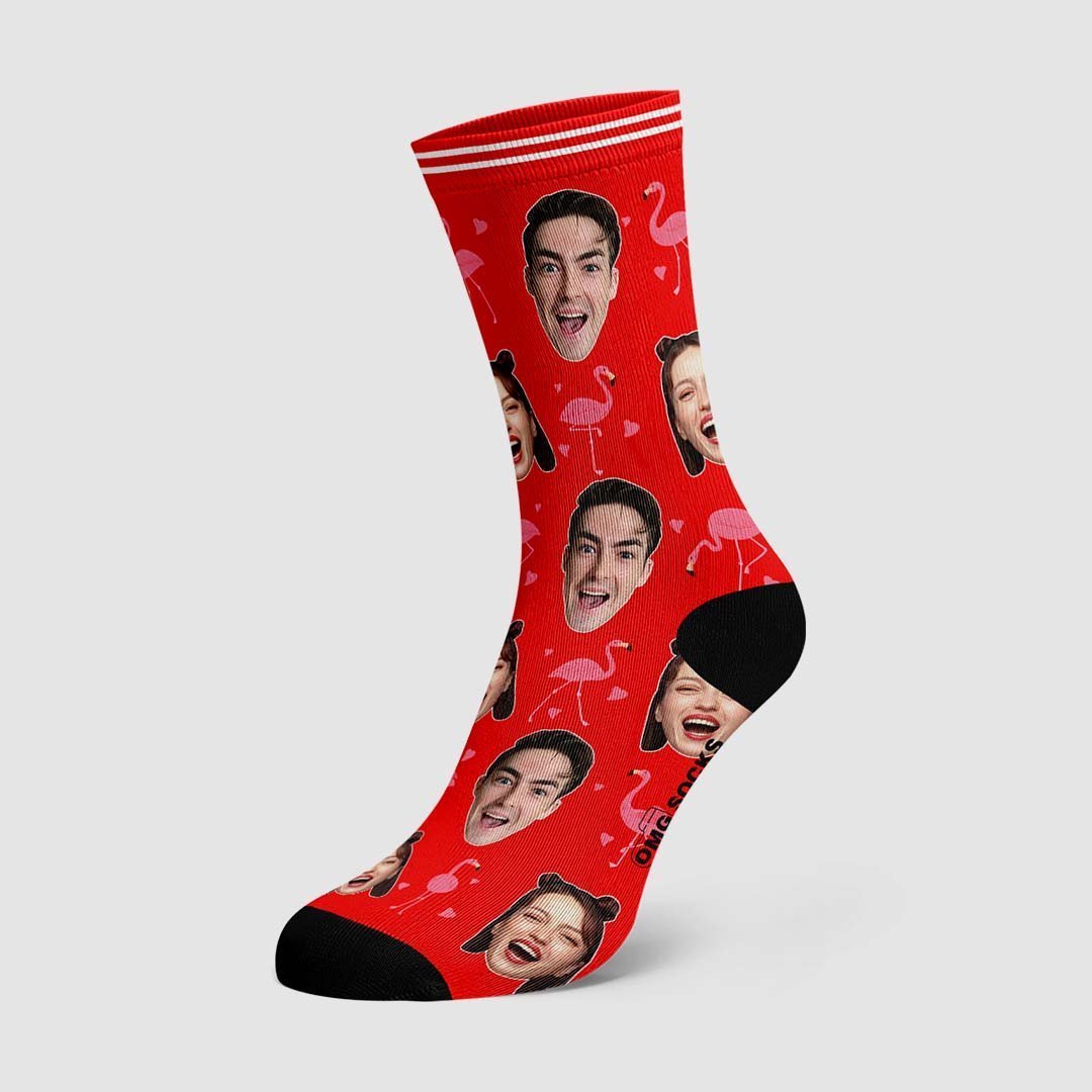 Couple Custom Swan And Face On Socks - MadeMineAU