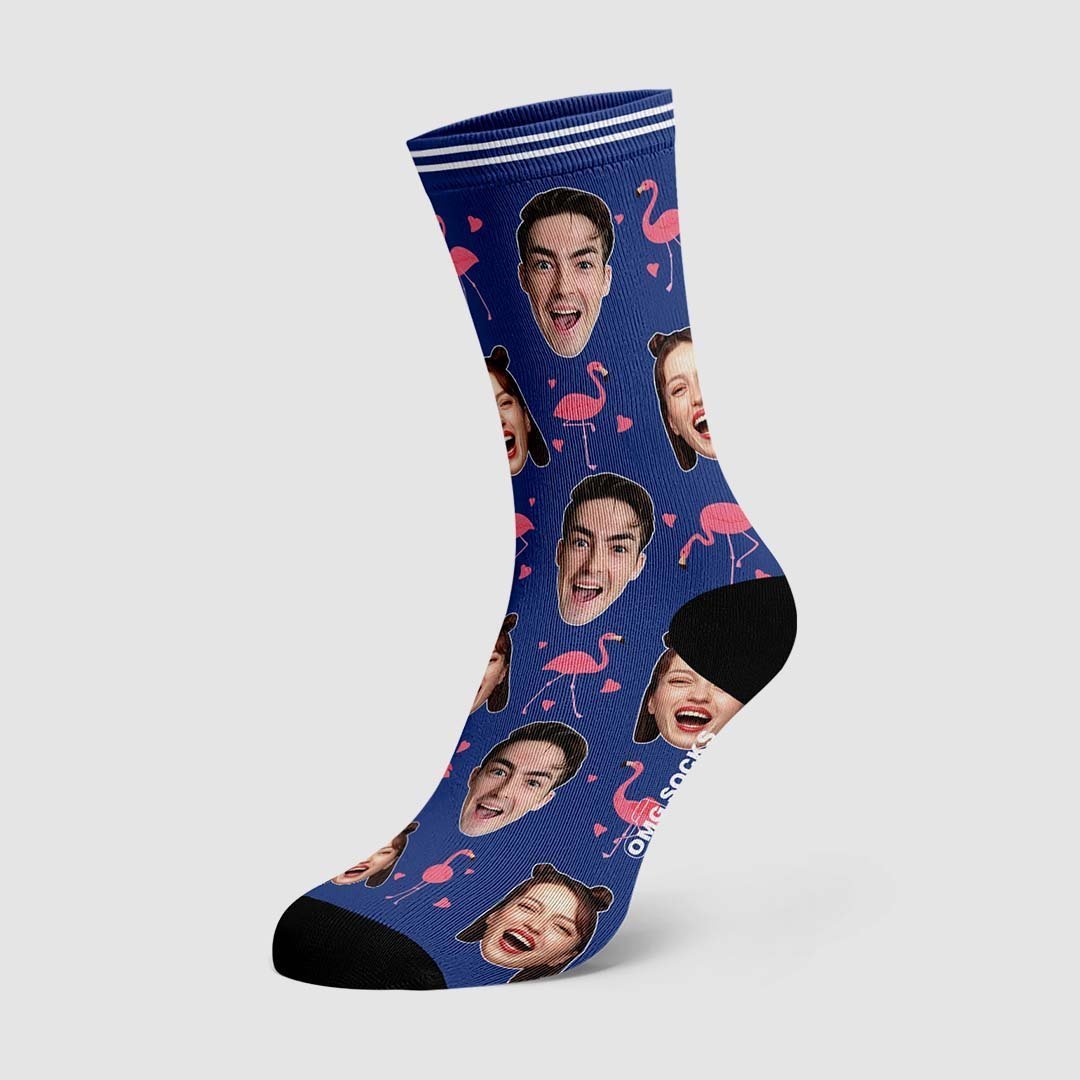 Couple Custom Swan And Face On Socks - MadeMineAU