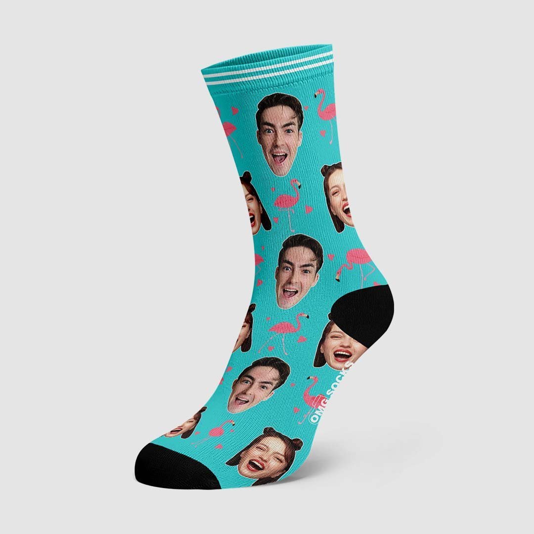 Couple Custom Swan And Face On Socks - MadeMineAU