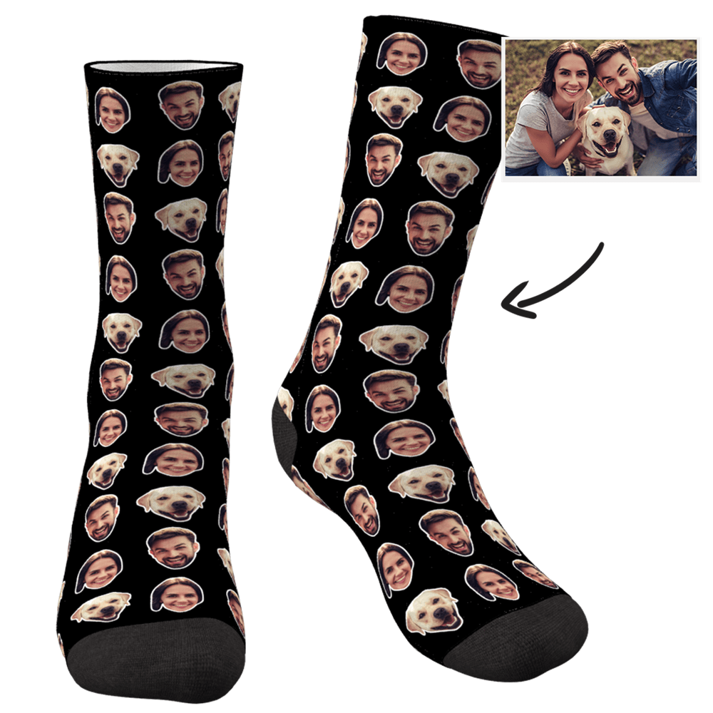Custom Colorful Socks With Your Photo - Two Faces - MadeMineAU