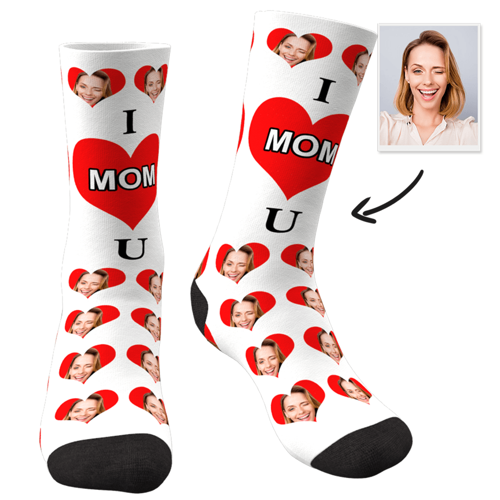 Custom Face Socks I Love Dad Colorful - MadeMineAU