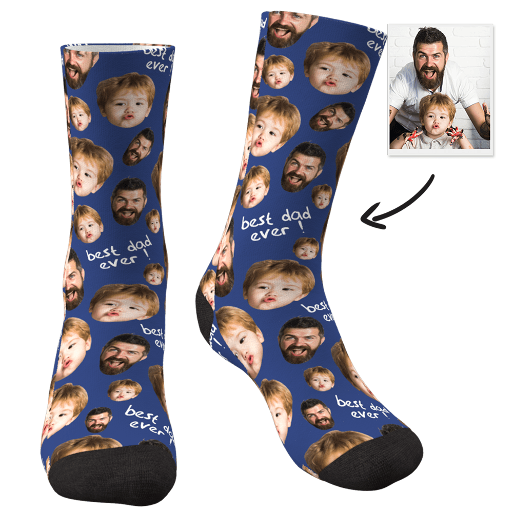 Custom Face Socks To The Best Dad 3D Preview - MadeMineAU