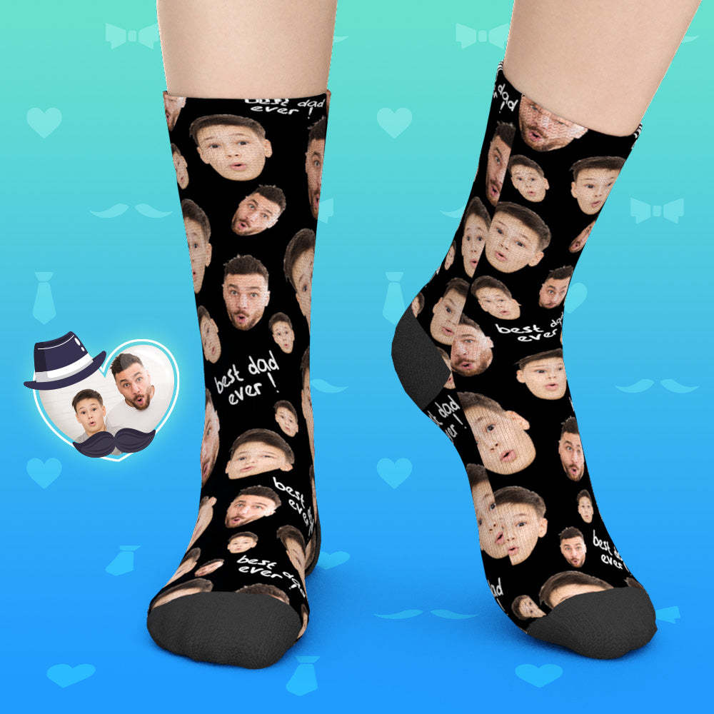 Custom Face Socks To The Best Dad 3D Preview - MadeMineAU