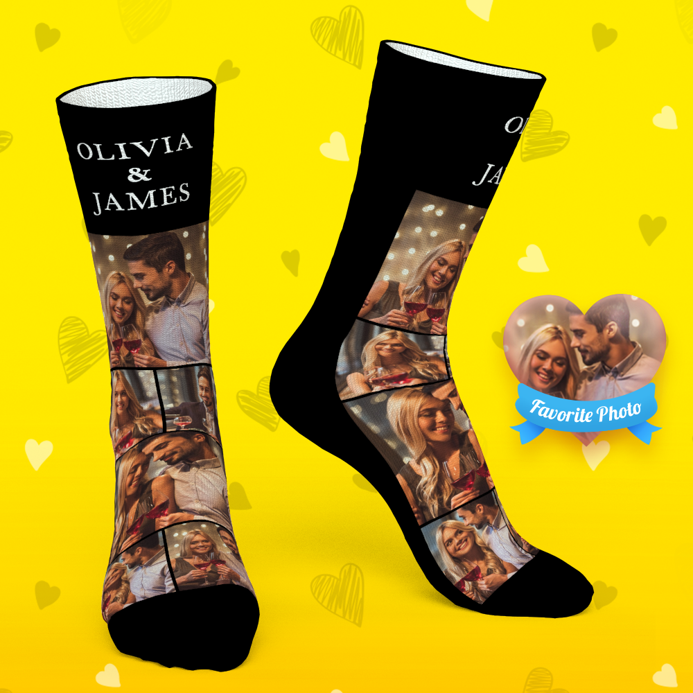 Custom Socks Personalized Photo and Name Socks For Your Lover - MadeMineAU