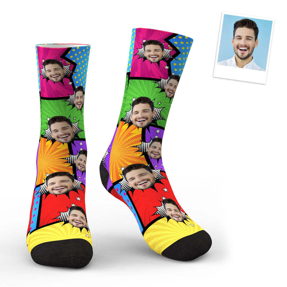 3D Preview Custom Photo Funny Comics Socks - MadeMineAU