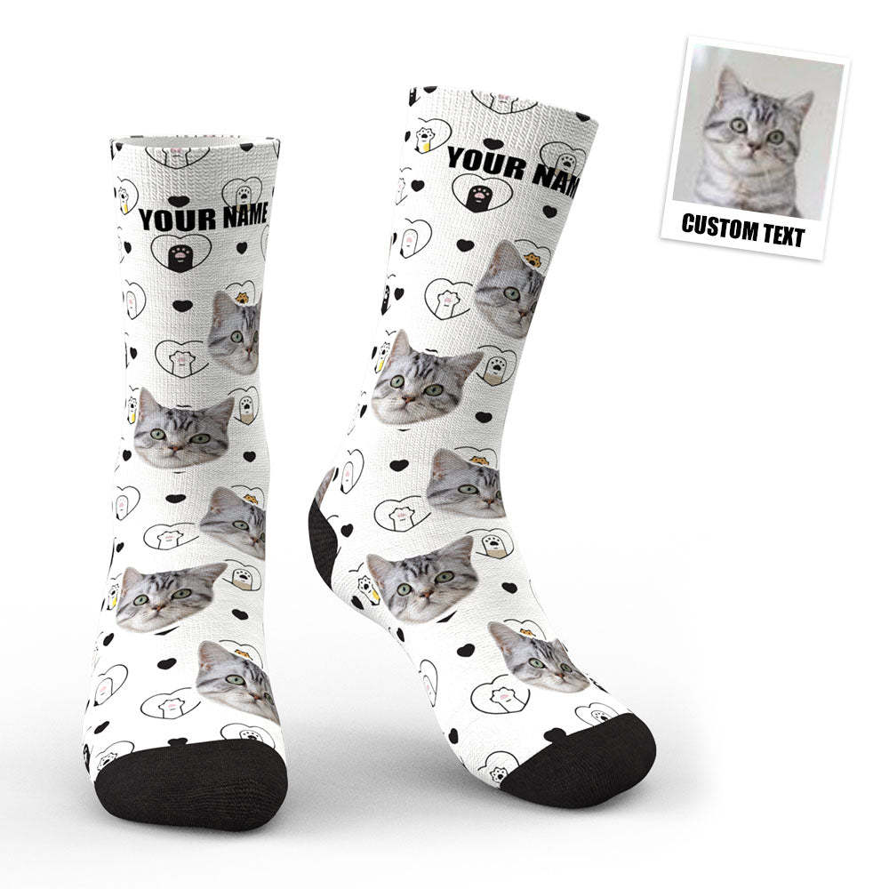 3D Preview Custom Pet Face Socks Cat Lovers And Cat Owner Gift - MadeMineAU