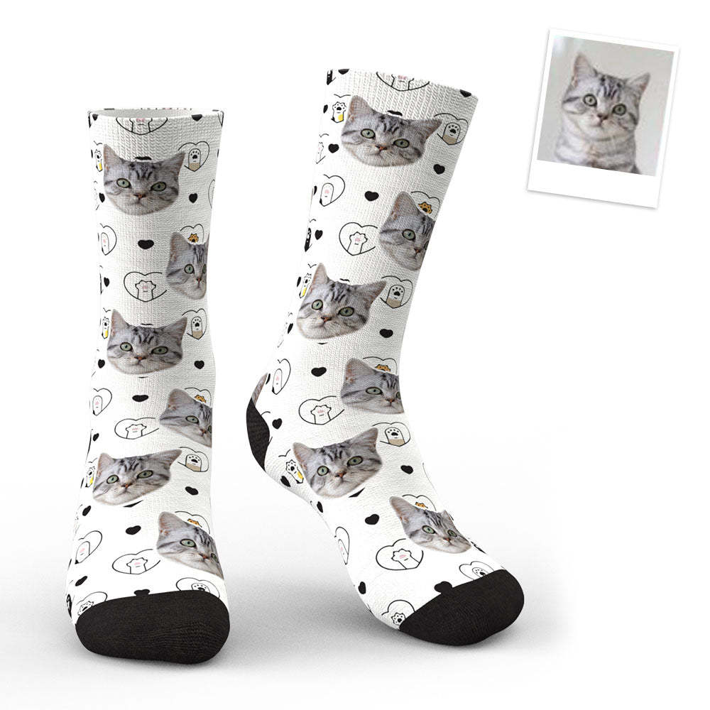 3D Preview Custom Pet Face Socks Cat Lovers And Cat Owner Gift - MadeMineAU