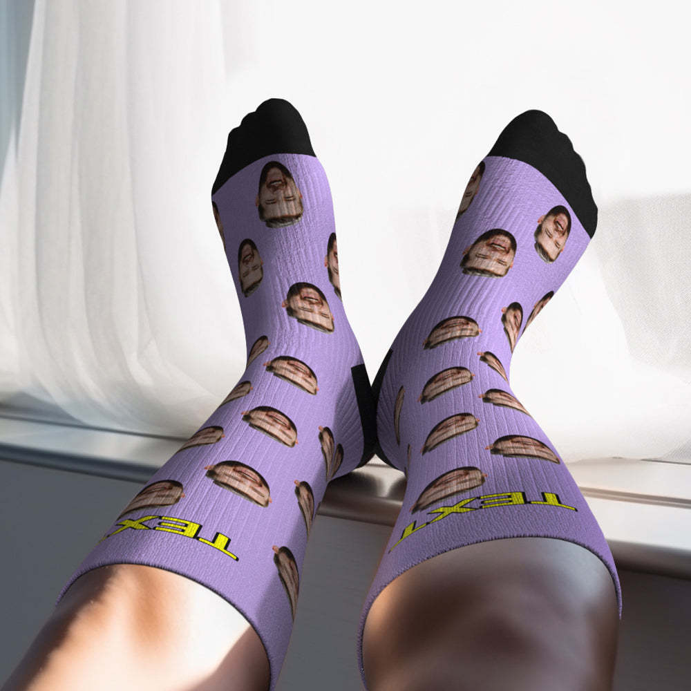 Father's Day Upgrade Custom Breathable Knee-high Compression Socks Online Preview Add Picture And Name Colorful - MadeMineAU