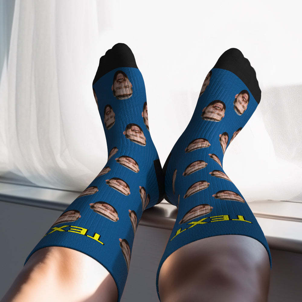 Father's Day Upgrade Custom Breathable Knee-high Compression Socks Online Preview Add Picture And Name Colorful - MadeMineAU