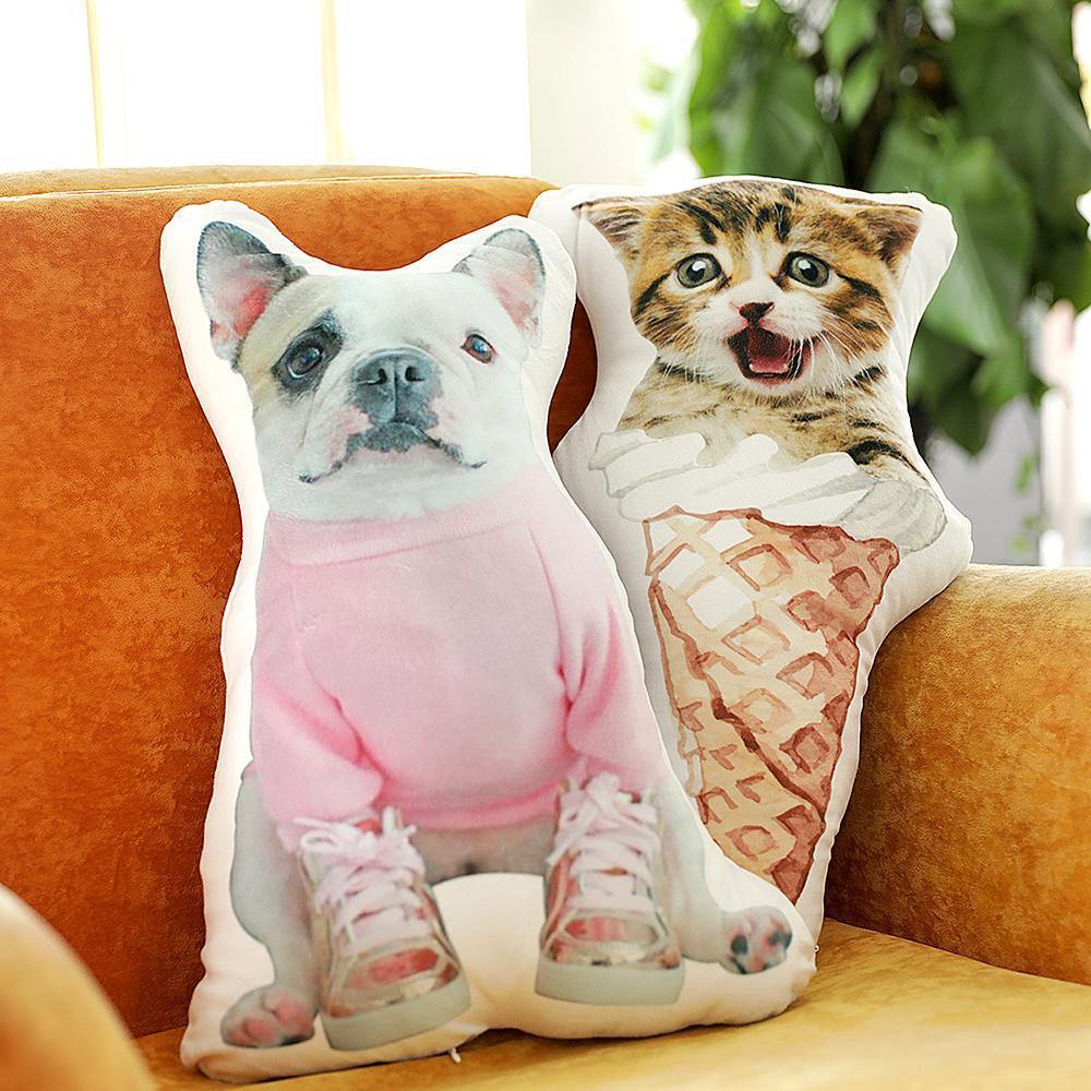Custom Pet Photo Face Pillow 3D Portrait Pillow-Bulldogpet - MadeMineAU