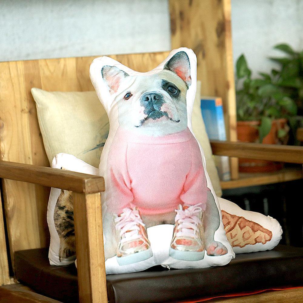 Custom Pet Photo Face Pillow 3D Portrait Pillow-Bulldogpet - MadeMineAU