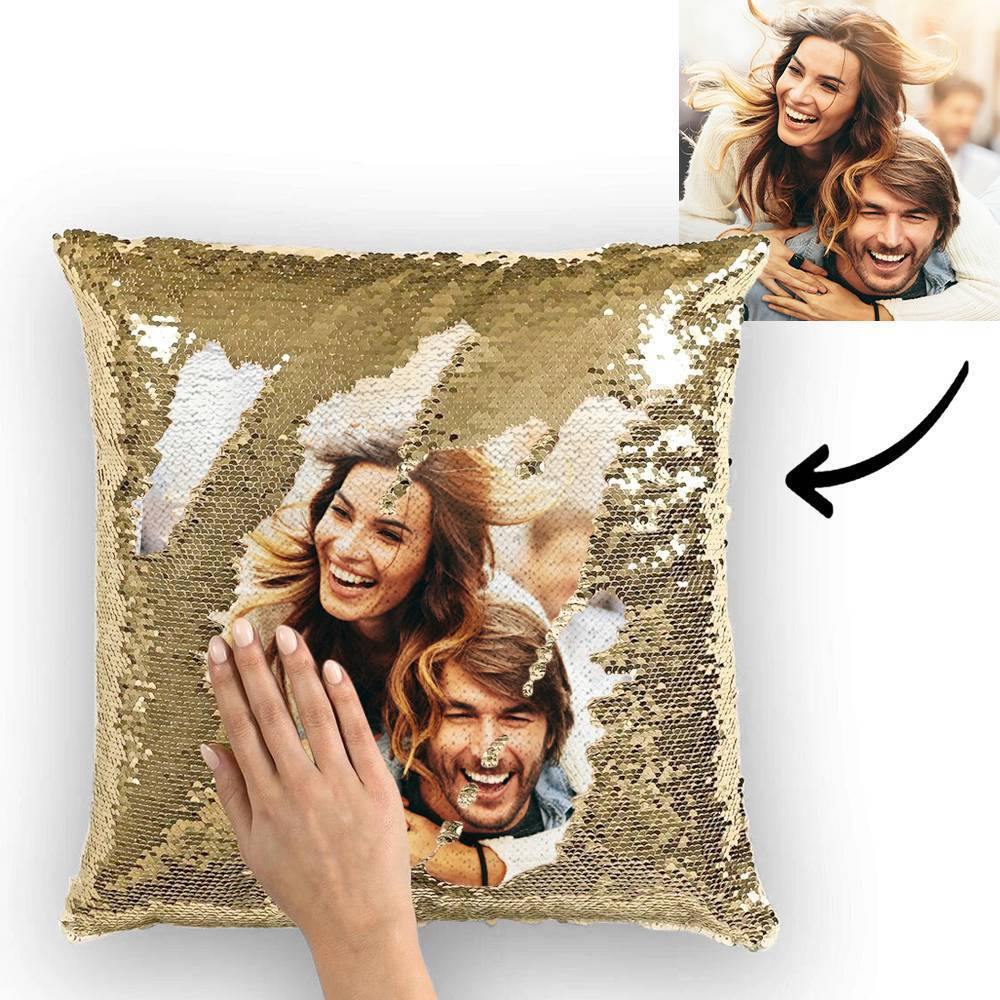 Custom Love Photo Magic Sequins Pillow Multicolor Shiny 15.75inch*15.75inch - MadeMineAU
