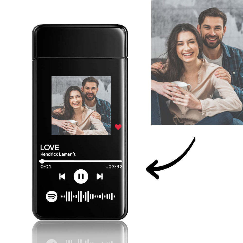 Custom Spotify Code Lighter Engraved Music Song Photo Lighter - MadeMineAU