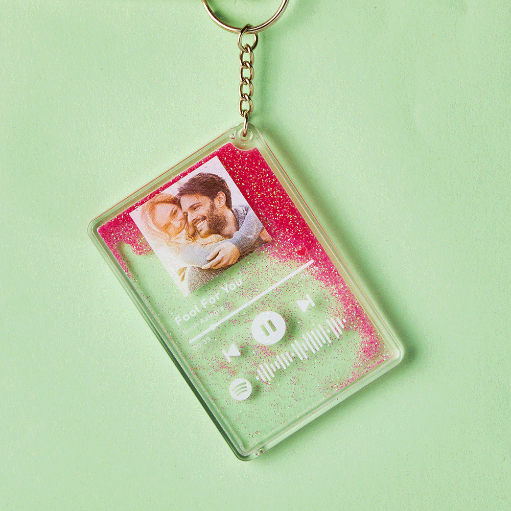 Scannable Spotify Code Quicksand Plaque Keychain Lamp Music and Photo Acrylic Gifts for Her - MadeMineAU