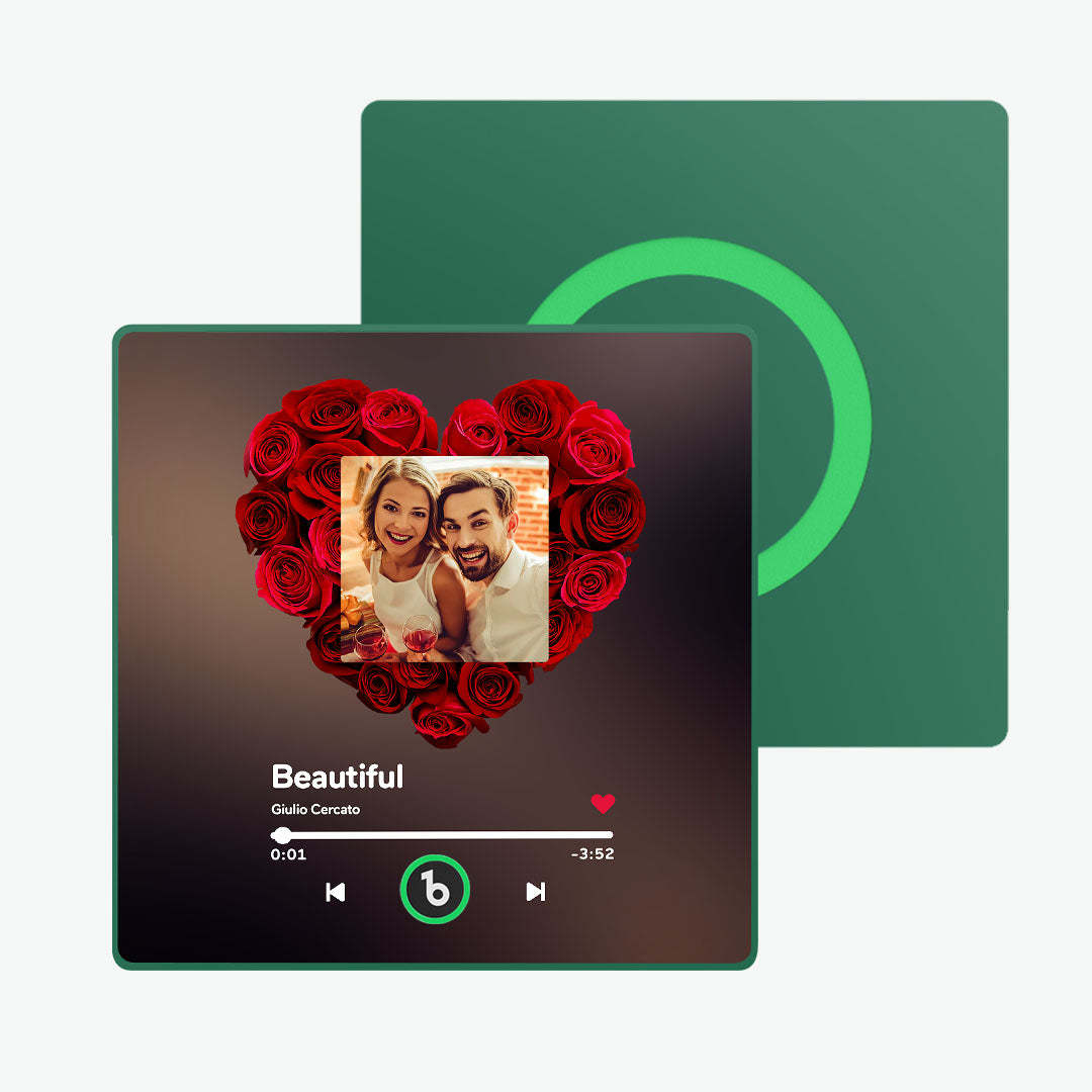 Custom Rose Music Fridge Magnet Personalized Music Fridge Magnet with Colorful Frame Anniversary Gift - MadeMineAU