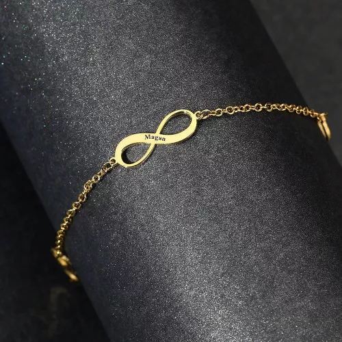 Custom Engraved Infinity Name 14k Gold Plated - MadeMineAU