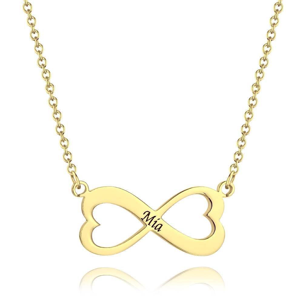 Engraved Necklace with Infinity Design 14K Gold Plated - MadeMineAU