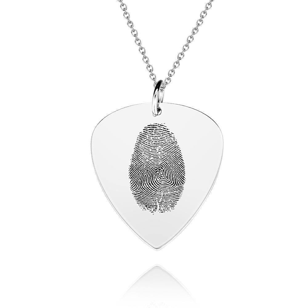 Actual Fingerprint Necklace Guitar Pick Necklace Memorial Gift for Him Rose Gold Plated - MadeMineAU