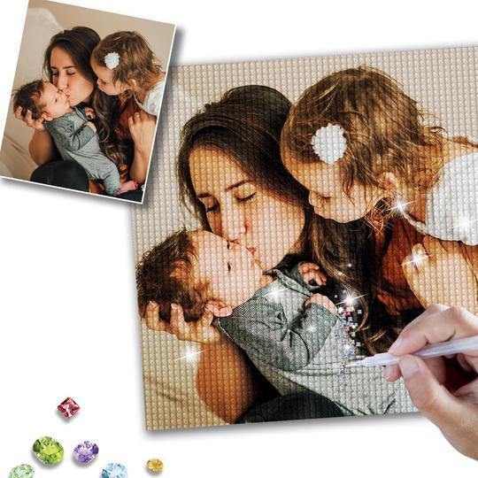 Gifts for Mom Custom Photo DIY Diamond Painting Stay Fun at Home - MadeMineAU