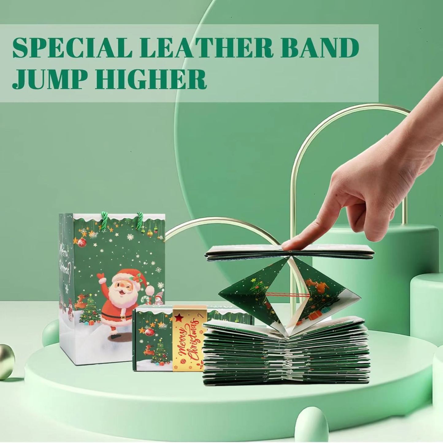 Surprise Gift Box Explosion for Money Unique Folding Bouncing Red Green Christmas - MademineAU