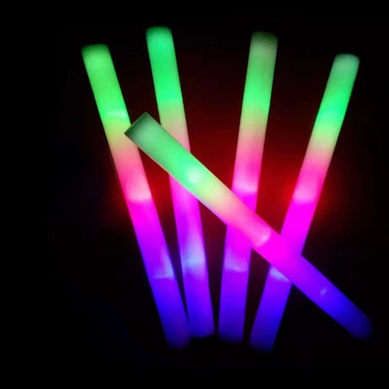 CUSTOMIZABLE LED Foam Glow Sticks 18.5 Inch - 3 Modes Multi-Color/Single Color, Light Up LED Foam Stick - MadeMineAU