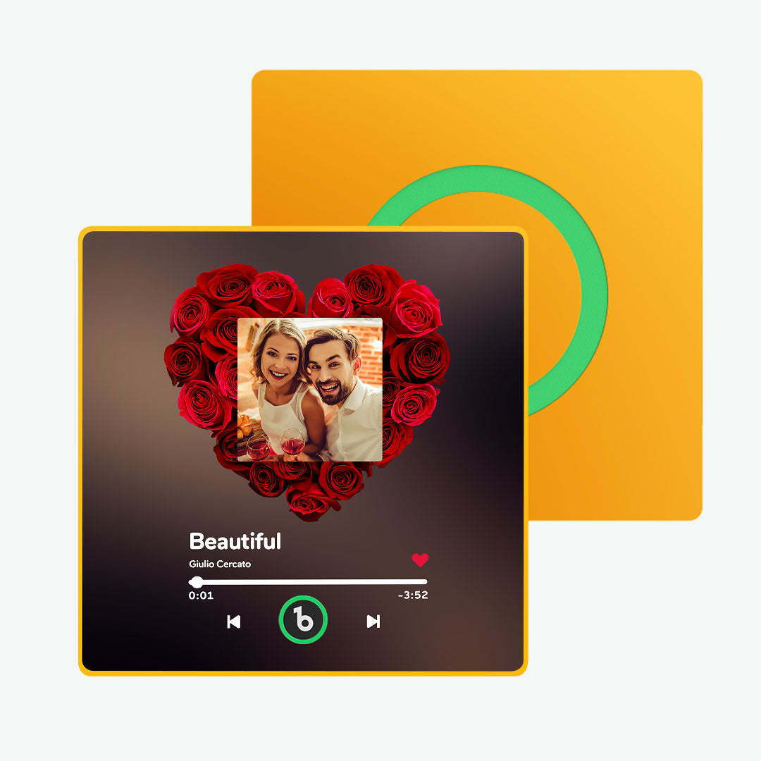 Custom Rose Music Fridge Magnet Personalized Music Fridge Magnet with Colorful Frame Anniversary Gift - MadeMineAU