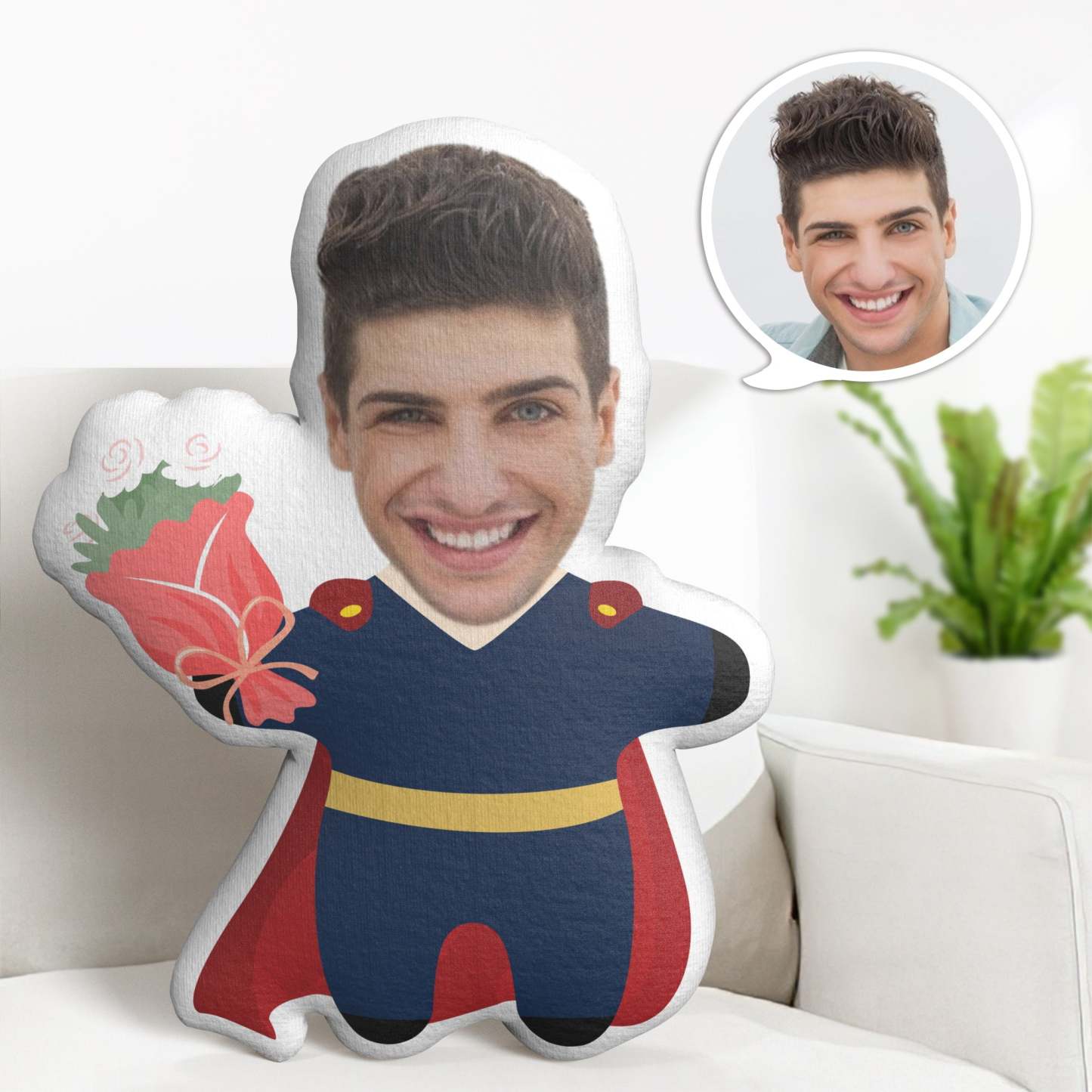 Valentine's Day Gifts Personalized Thor Minime Throw Pillow Custom Face Minime Throw Pillow - MadeMineAU