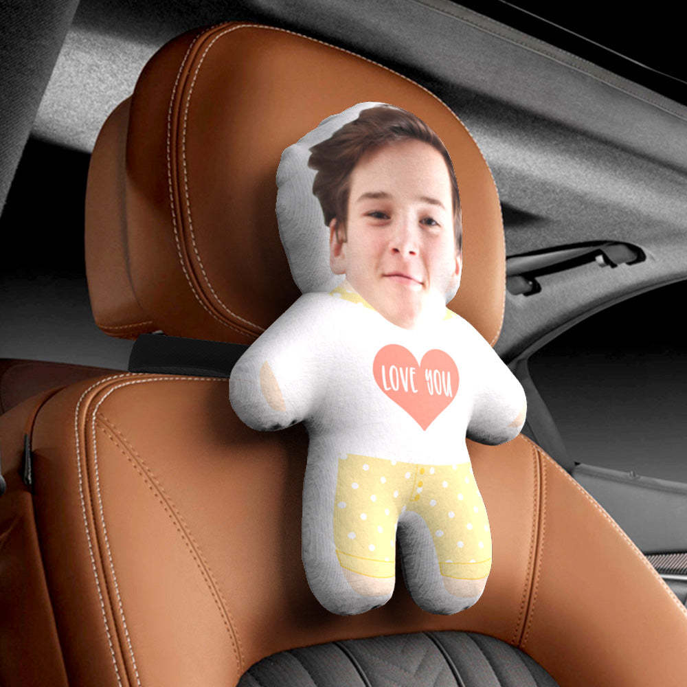 Personalized Face Car Seat Pillow LOVE YOU Customized Soft Face Pillow For Car and Chair - MadeMineAU