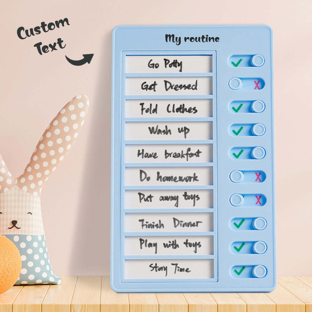 Custom Name Dry-erase Daily Routine Chart Gifts for Children - MadeMineAU