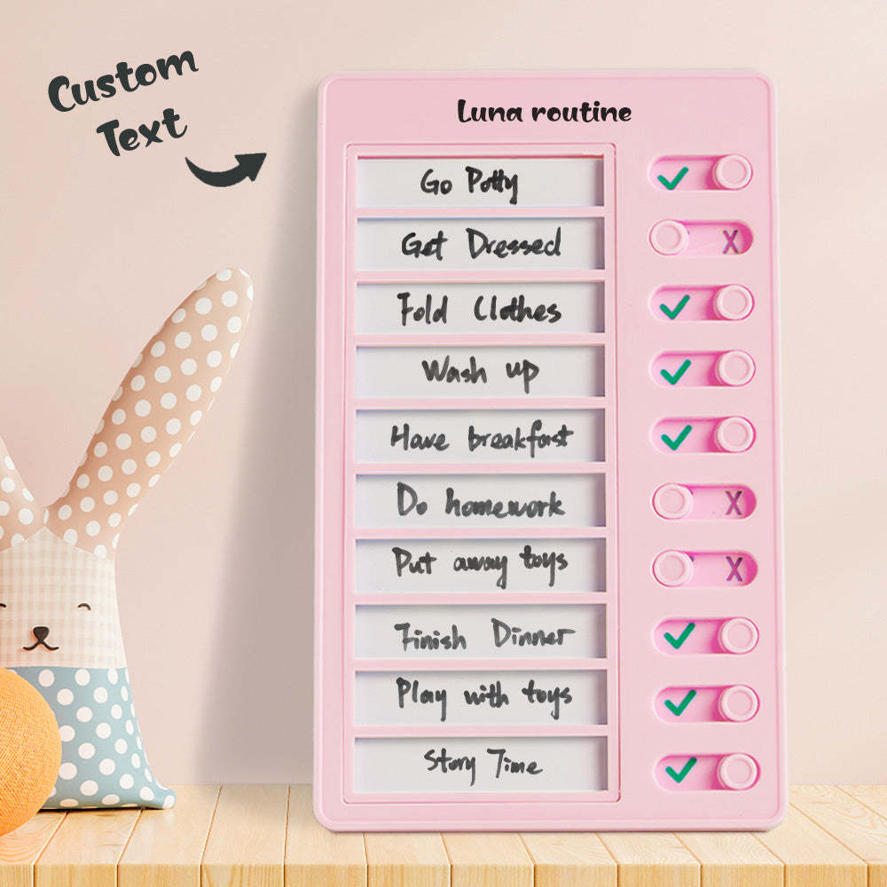 Custom Name Dry-erase Daily Routine Chart Gifts for Children - MadeMineAU