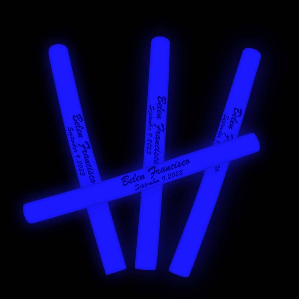 CUSTOMIZABLE LED Foam Glow Sticks 18.5 Inch - 3 Modes Multi-Color/Single Color, Light Up LED Foam Stick - MadeMineAU