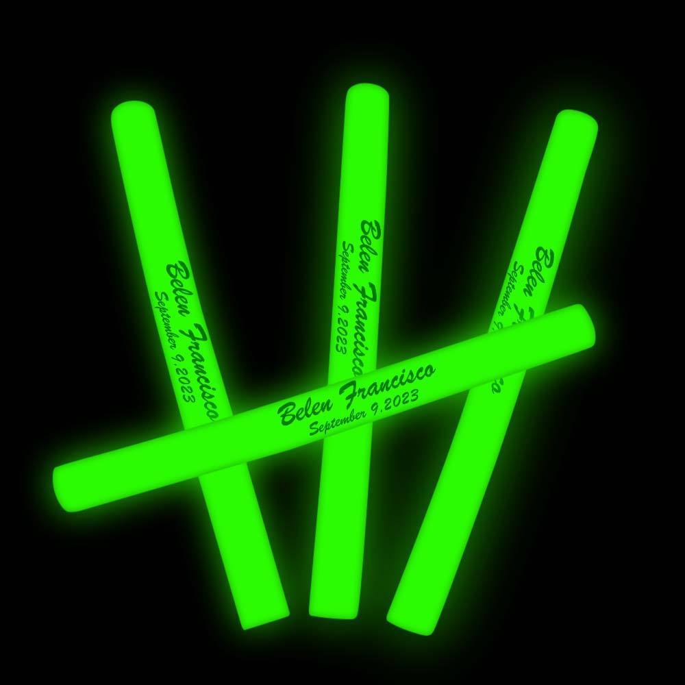 CUSTOMIZABLE LED Foam Glow Sticks 18.5 Inch - 3 Modes Multi-Color/Single Color, Light Up LED Foam Stick - MadeMineAU