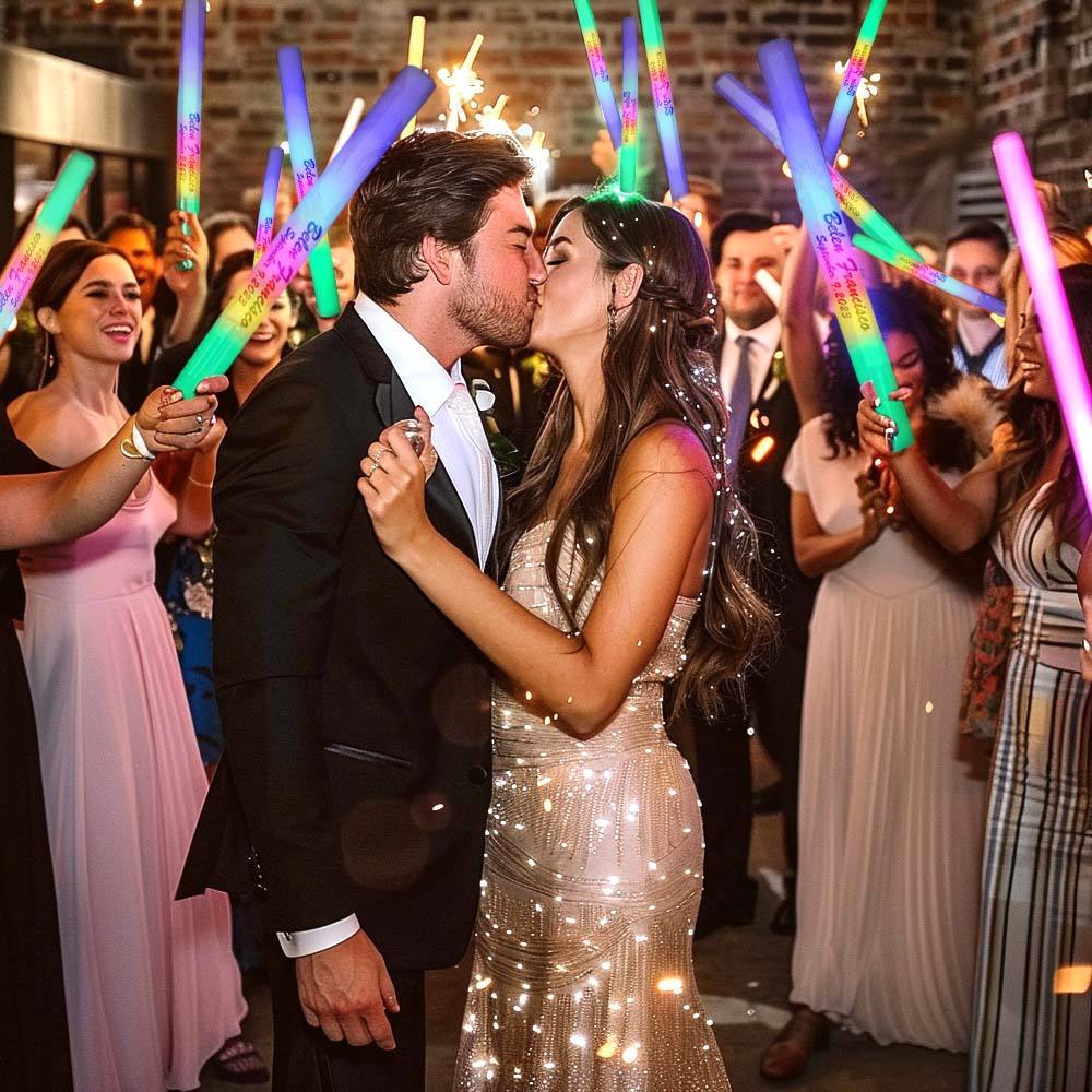 CUSTOMIZABLE LED Foam Glow Sticks 18.5 Inch - 3 Modes Multi-Color/Single Color, Light Up LED Foam Stick - MadeMineAU