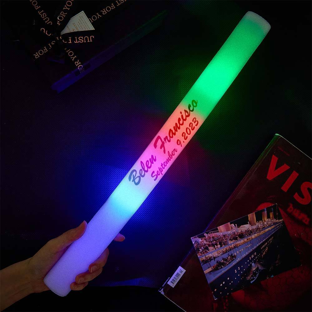 CUSTOMIZABLE LED Foam Glow Sticks 18.5 Inch - 3 Modes Multi-Color/Single Color, Light Up LED Foam Stick - MadeMineAU