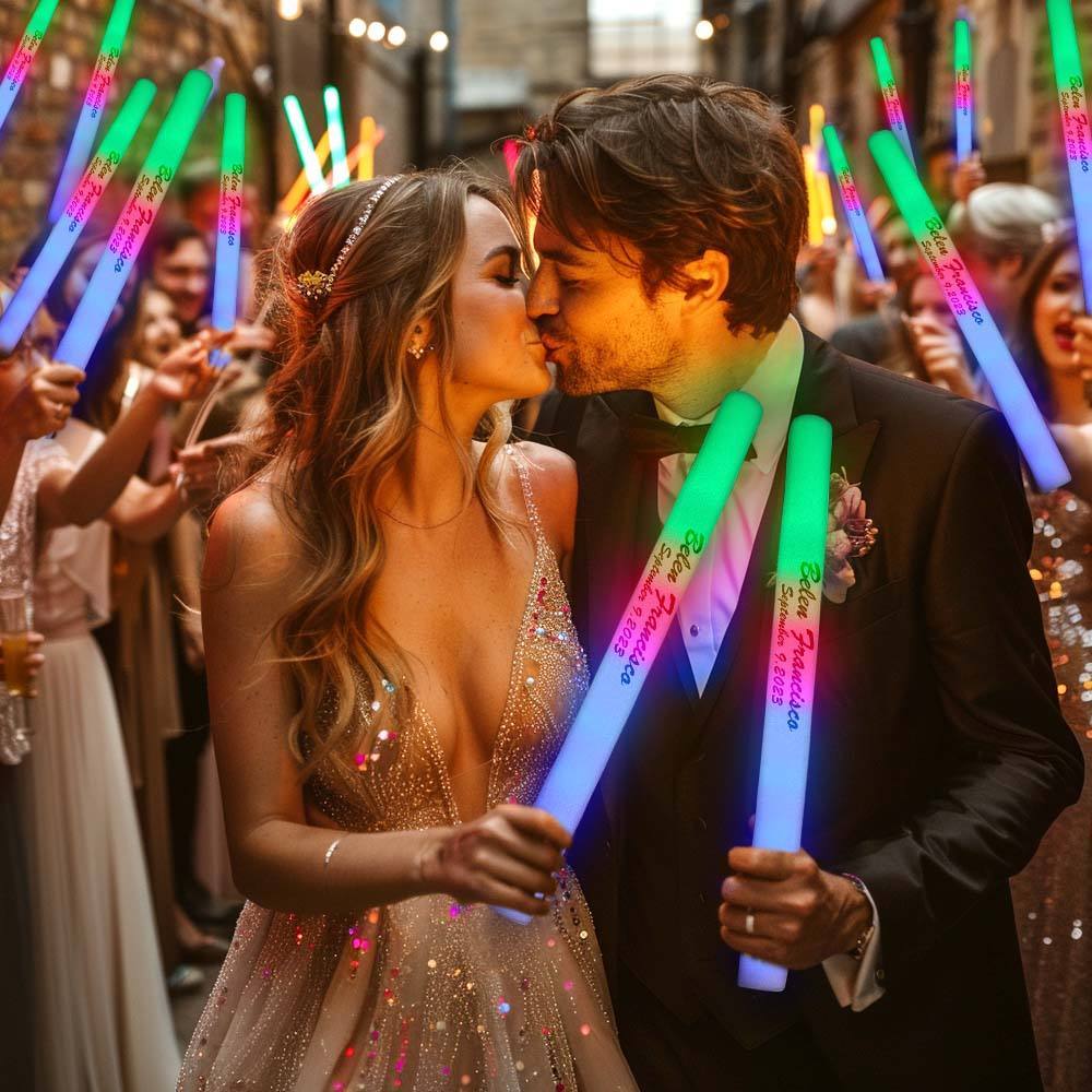 CUSTOMIZABLE LED Foam Glow Sticks 18.5 Inch - 3 Modes Multi-Color/Single Color, Light Up LED Foam Stick - MadeMineAU