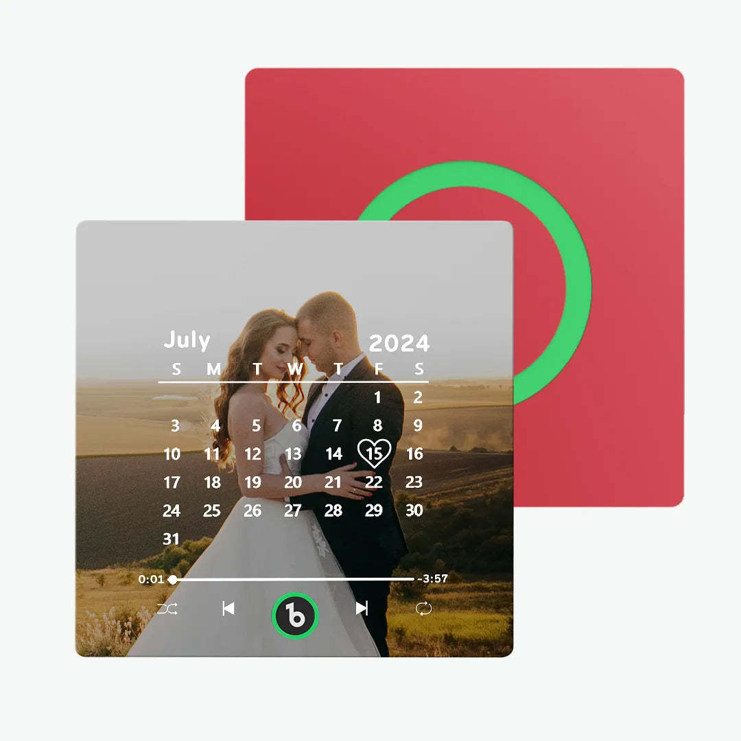 Custom Music Fridge Magnet with Colorful Frame Personalized Calendar Fridge Magnet with Photo Wedding Gift - MadeMineAU