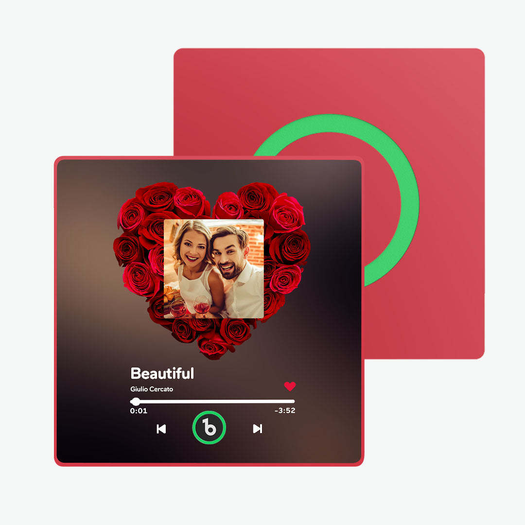 Custom Rose Music Fridge Magnet Personalized Music Fridge Magnet with Colorful Frame Anniversary Gift - MadeMineAU