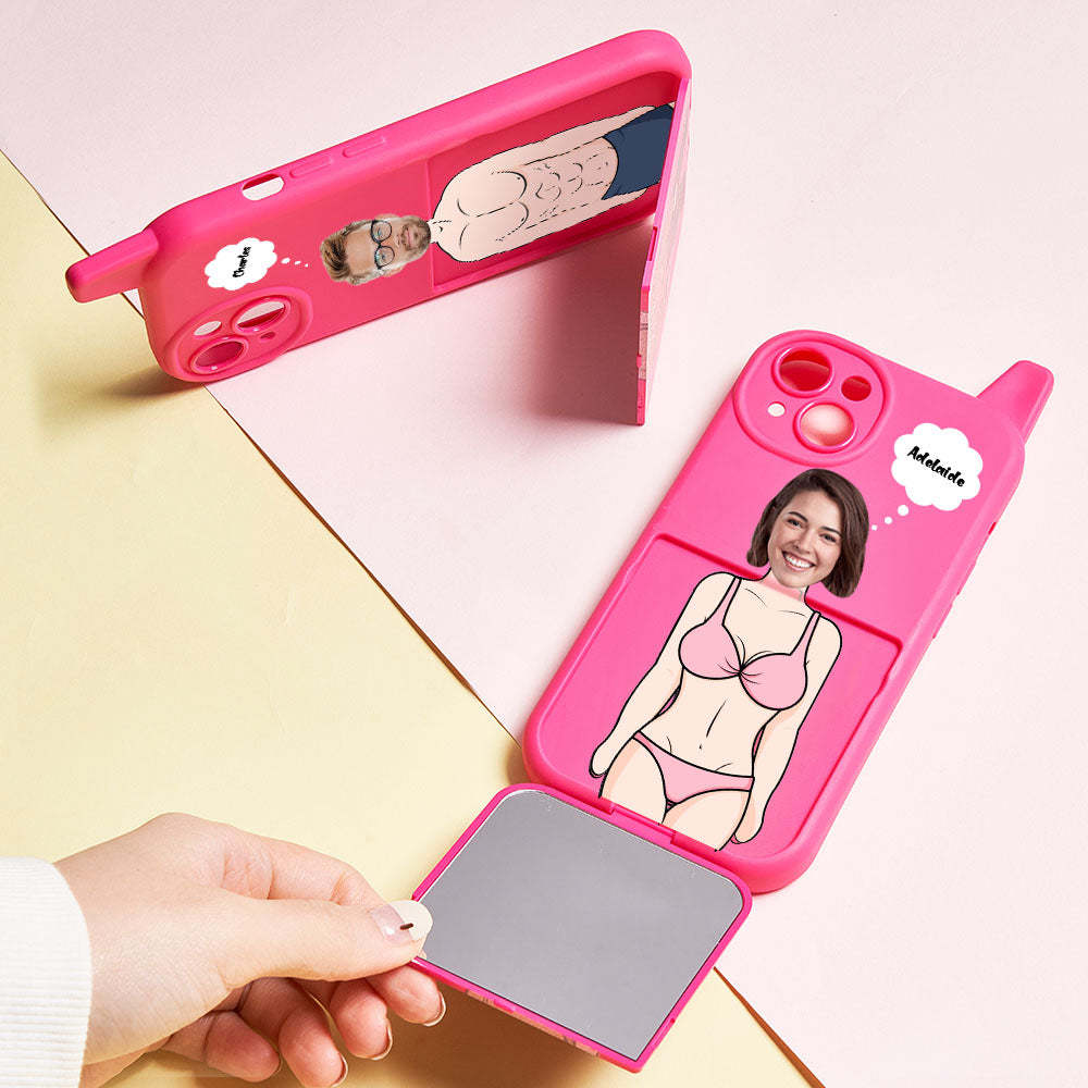 Custom Face iPhone Case Series Funny Flip Cover With Mirror Protective Phone Case Gifts For Her - MadeMineAU