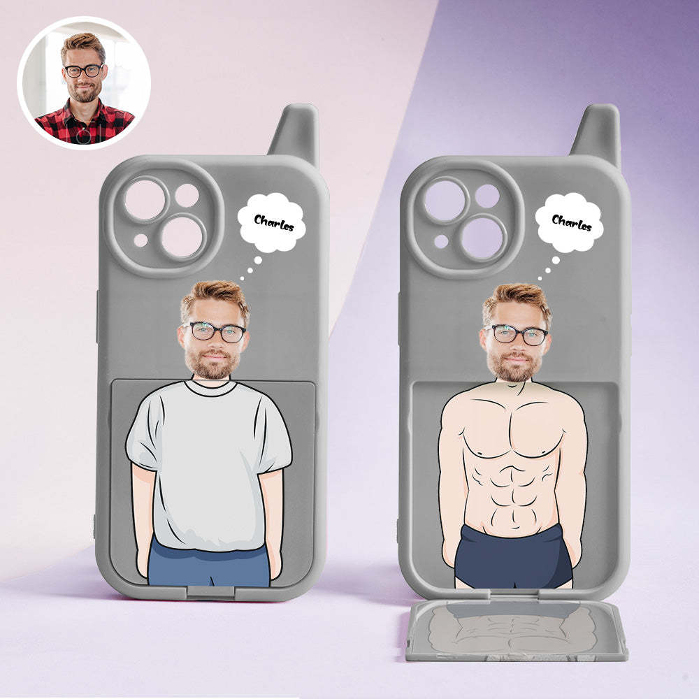 Custom Face iPhone Case Series Funny Flip Cover With Mirror Protective Phone Case Gifts For Him - MadeMineAU