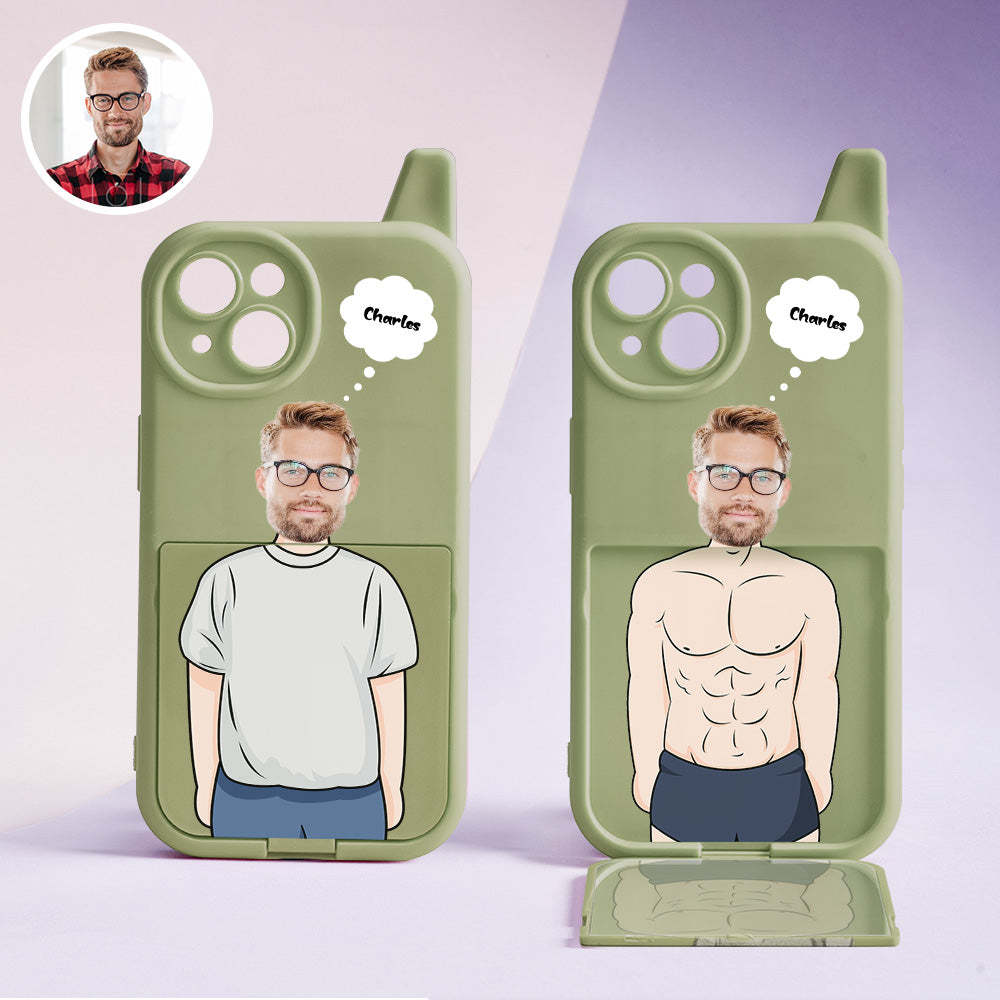 Custom Face iPhone Case Series Funny Flip Cover With Mirror Protective Phone Case Gifts For Him - MadeMineAU
