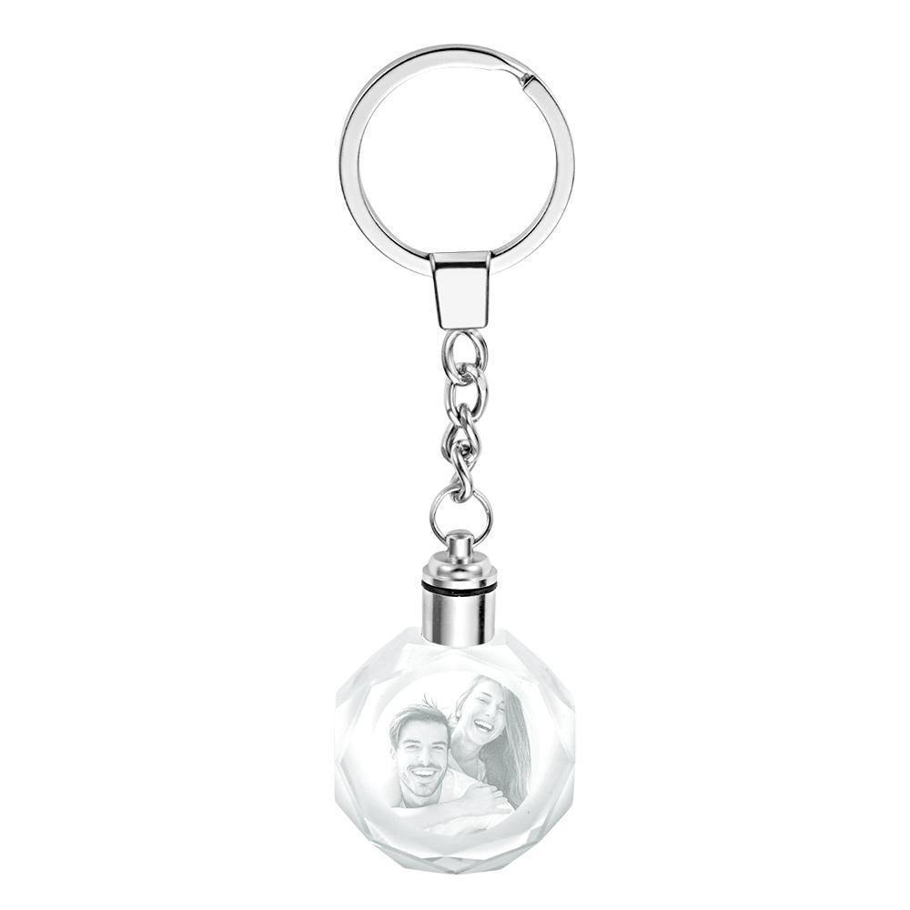 Custom Crystal Couple Photo Keyring - myphotokeyringau