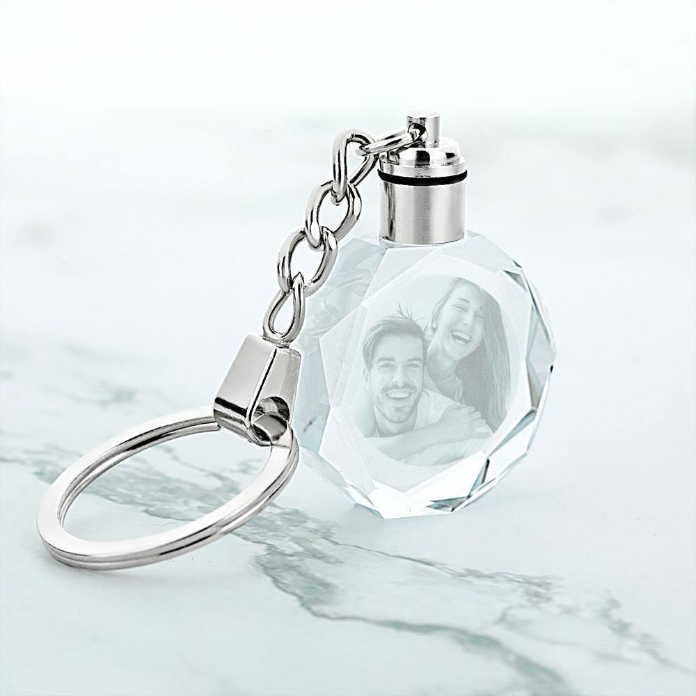 Custom Crystal Couple Photo Keyring - myphotokeyringau