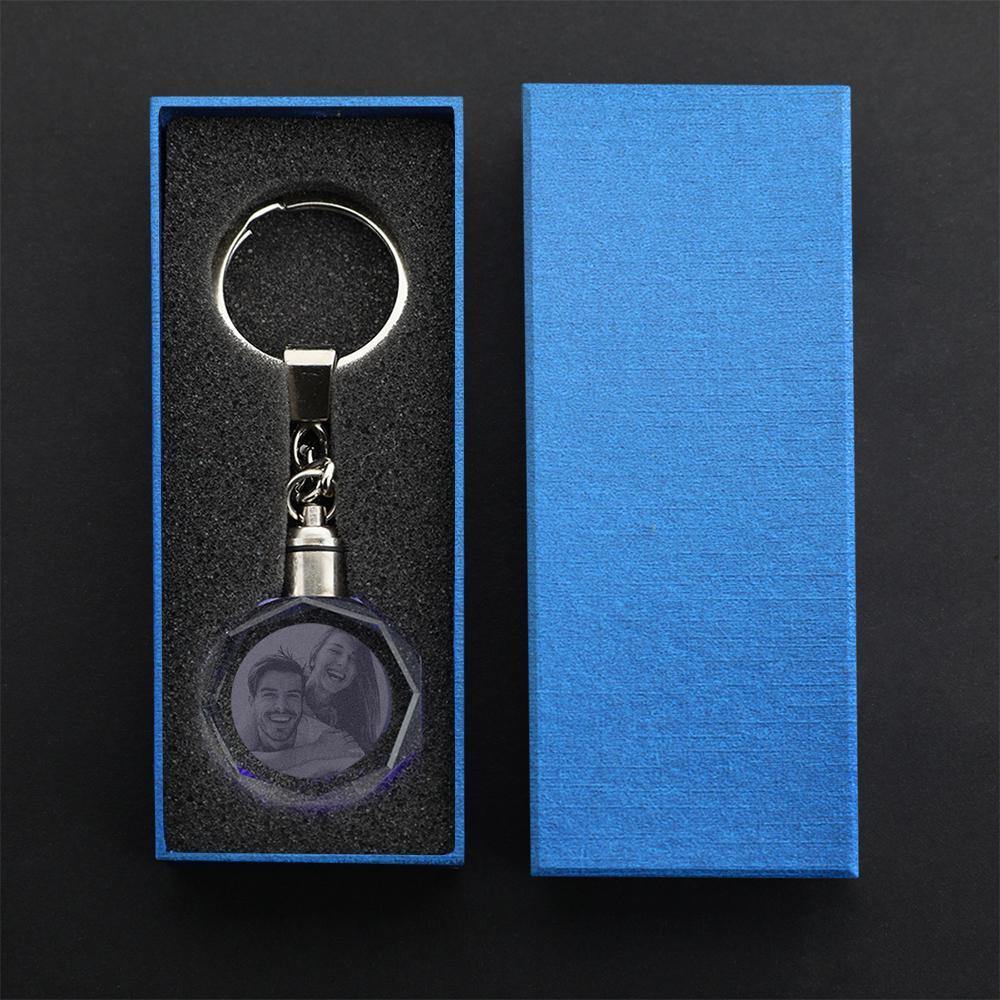 Custom Crystal Couple Photo Keyring - myphotokeyringau